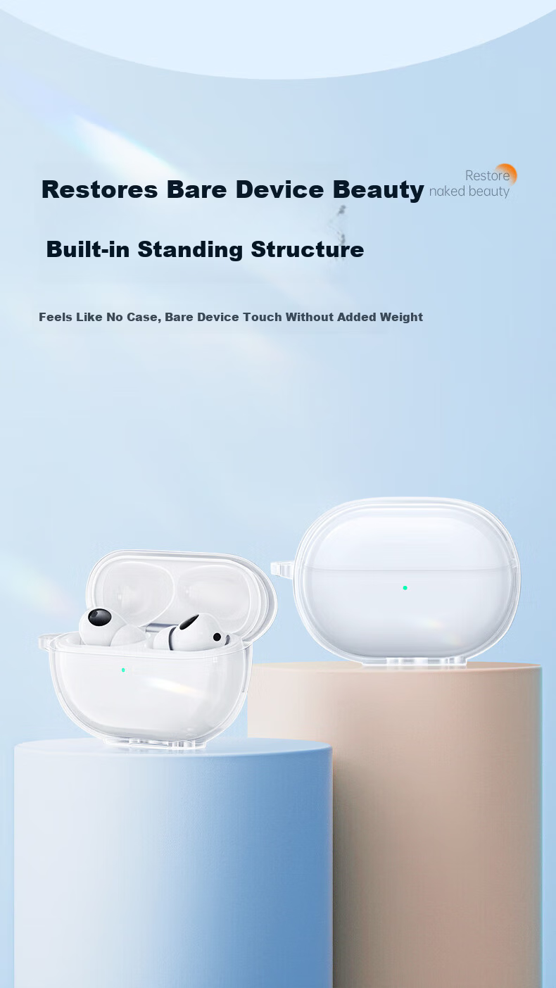 Beiyipin Earphone Protective Case for Huawei Freebuds 5i Wireless Bluetooth Earbuds Storage Box Shockproof Dustproof Transparent Soft Cover 4
