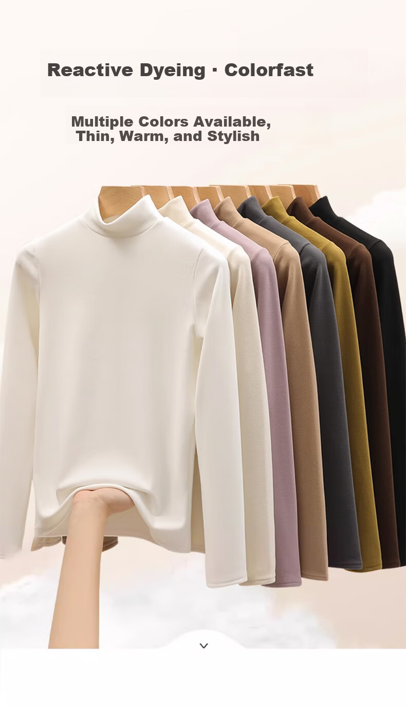LangSha Maternity Turtleneck Base Layer for Women [25 Autumn/Winter New Arrival], Double-Sided Fleece-Lined Inner Layer, Antibacterial Maternity Warm Top 12
