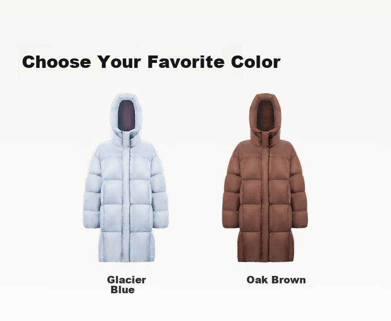 Meilicheng Women's Lightweight Warm Winter Mid-Length Three-Proof Sports Versatile Goose Down Jacket 109 Glacier Blue M 9