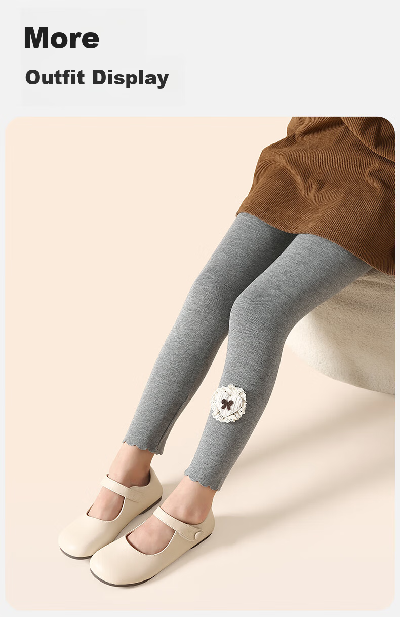 Ziyouxi Children's Autumn Leggings 9/10 Pants 2025 New Girls' Versatile Comfortable Fall Trousers 9