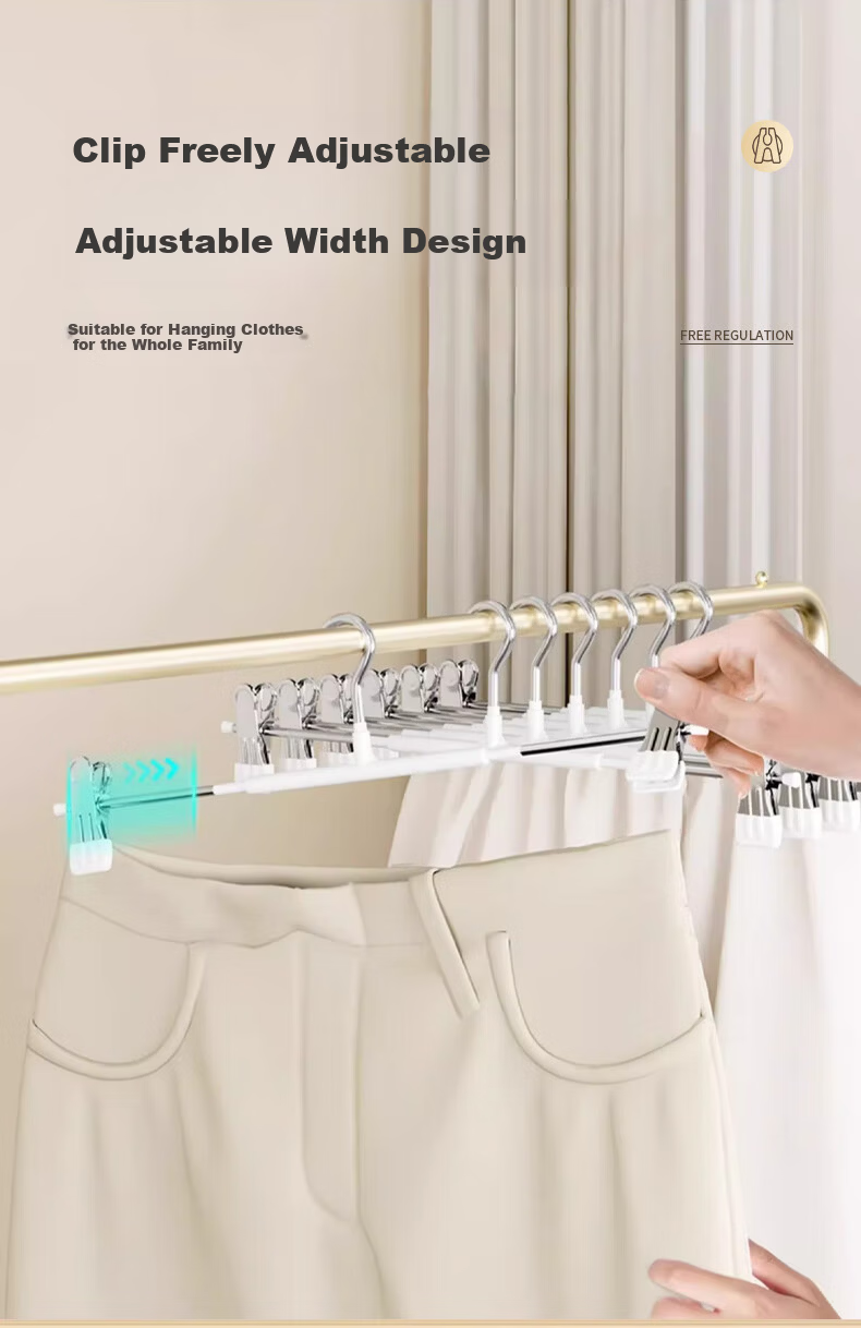 Cobbe Pants Hanger Clips, Non-Slip, No Mark Pants and Skirt Hangers, Adjustable and Retractable, 12-Pack 8