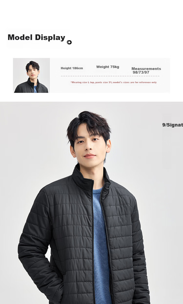 Giordano Men's Cotton Padded Jacket Outdoor New Solid Color Stand Collar Warm Cotton Coat 13075816 9