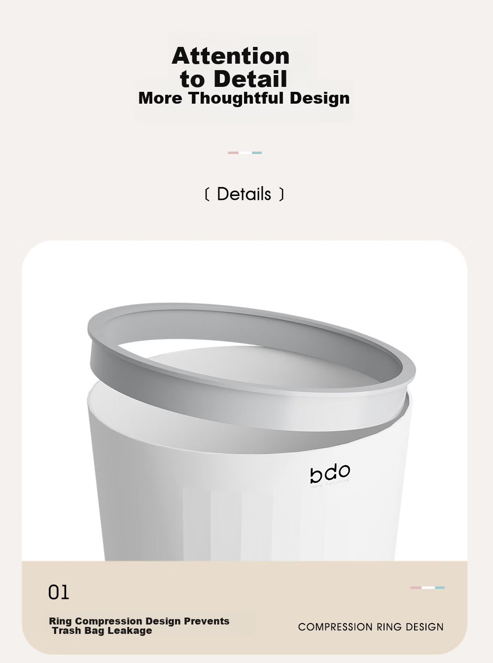 BDO Round Thickened Storage Bag Bucket Plastic Storage Basket Household Kitchen Bathroom Office Paper Bin 10