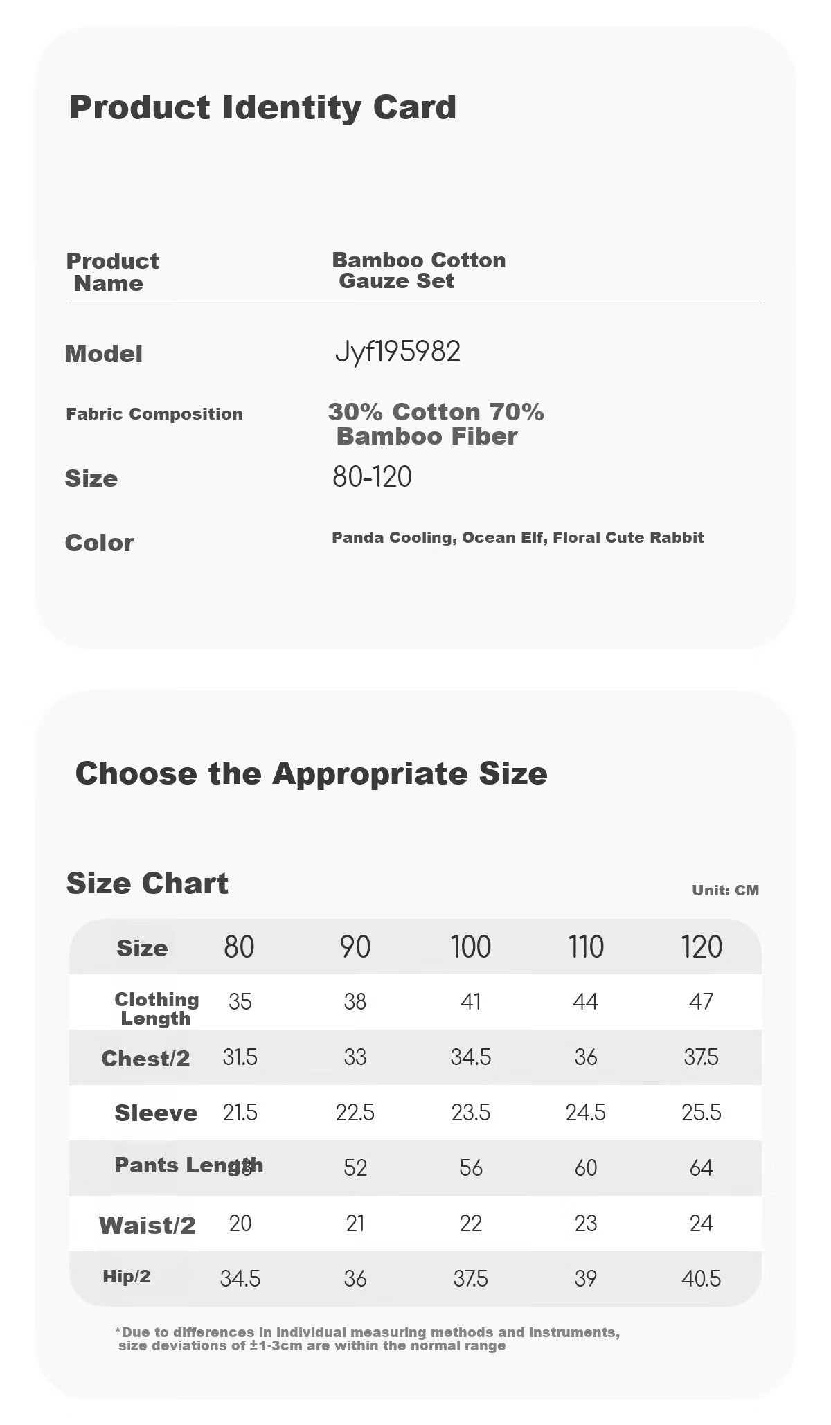 JOYNCLEON Kids Bamboo Cotton Gauze Pajamas Spring Summer Baby Homewear Set Boys Girls Air Conditioning Clothes Jyf195982 17