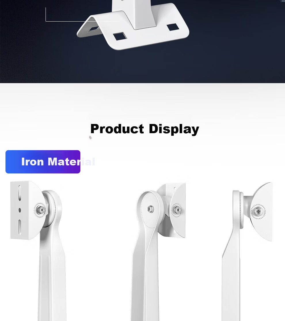 COMPCCTV Outdoor Surveillance Pole Mount Bracket for Security Cameras, Iron Clamp Holder for Utility Poles, Fence, Adjustable Goose Neck Joint, Wall Corner Installation Bracket 11