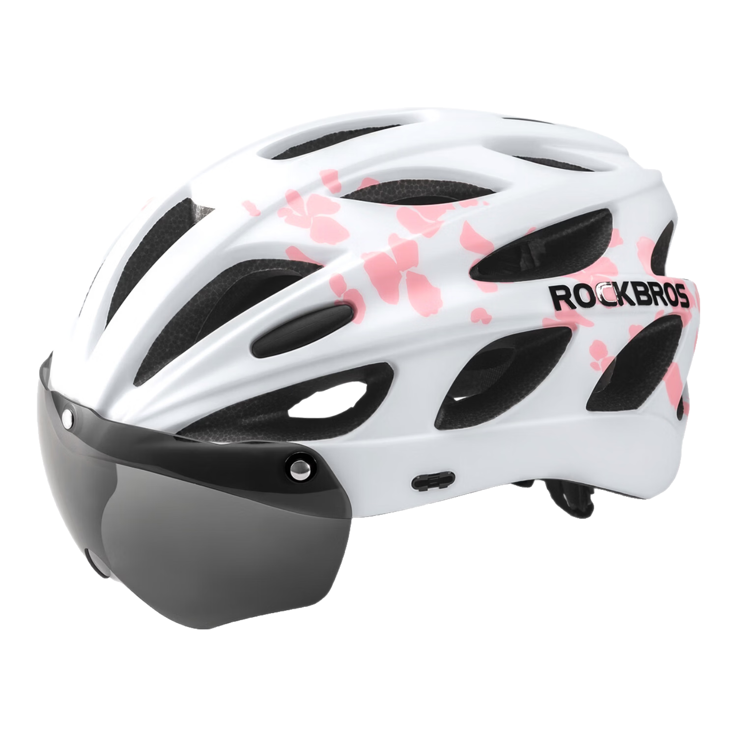 Rockbros Bicycle Helmet with Visor Integrated Road Mountain Bike Safety Helmet Unisex Petal L