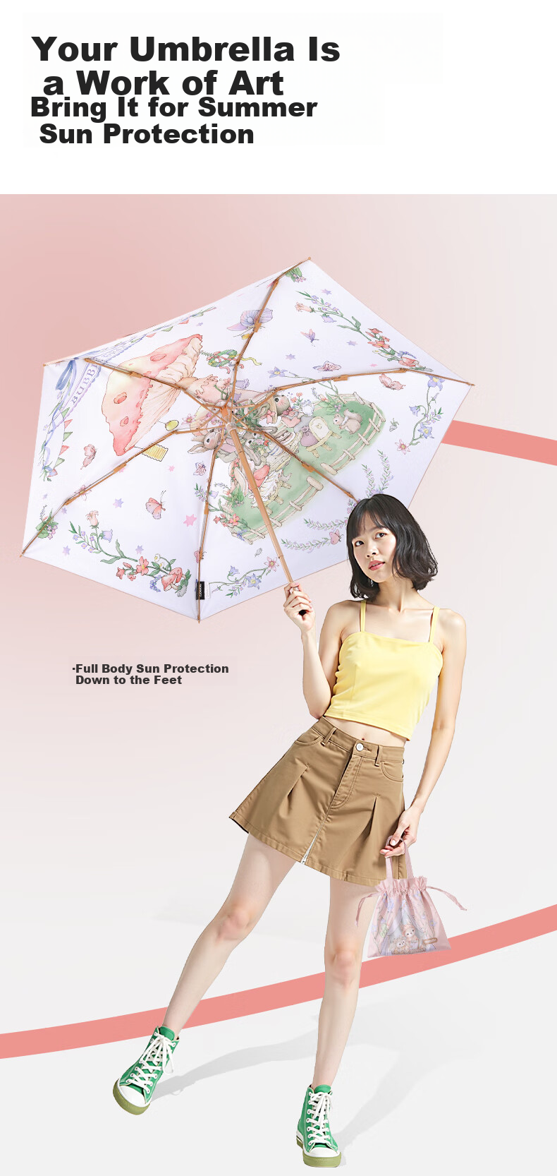 MAMORU Artistic Sun Umbrella UV Protection Dual-Layer Lightweight Portable Compact Sunshade Rain Umbrella 5