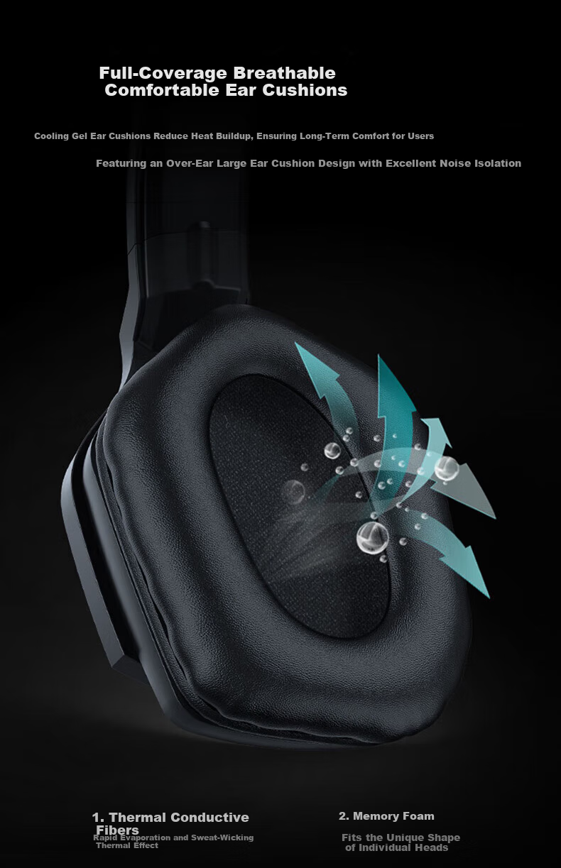 ONIKUMA Wireless Bluetooth Headphones Over-Ear Stereo Sound Cool Gaming Headset Noise Cancelling Long Battery Life Music Sports Phone Tablet Universal Comfortable Wearable Microphone Birthday Gift 10