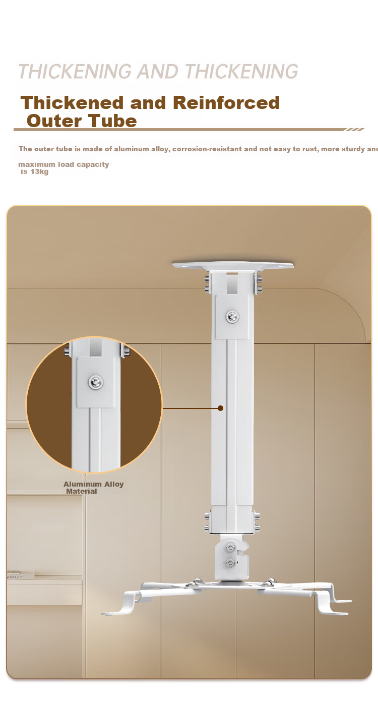 JORS Projector Ceiling Mount Thickened Adjustable Angle 13KG Load Capacity Compatible with Epson TW6250T Panasonic BenQ ViewSonic White 15CM 2