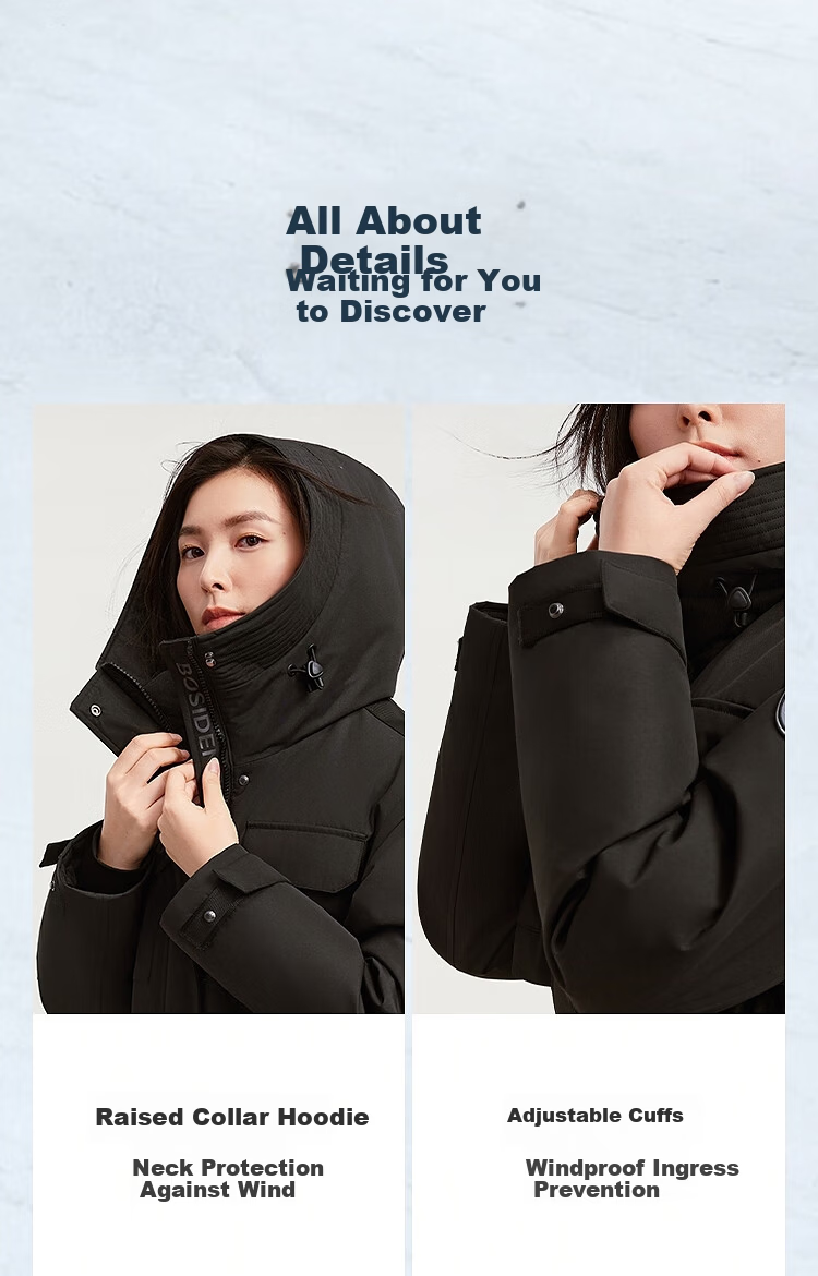 Bosideng Off-Season Extreme Cold 90% Goose Down Women's Winter Thickened Hooded Short Jacket Celebrity Style 18