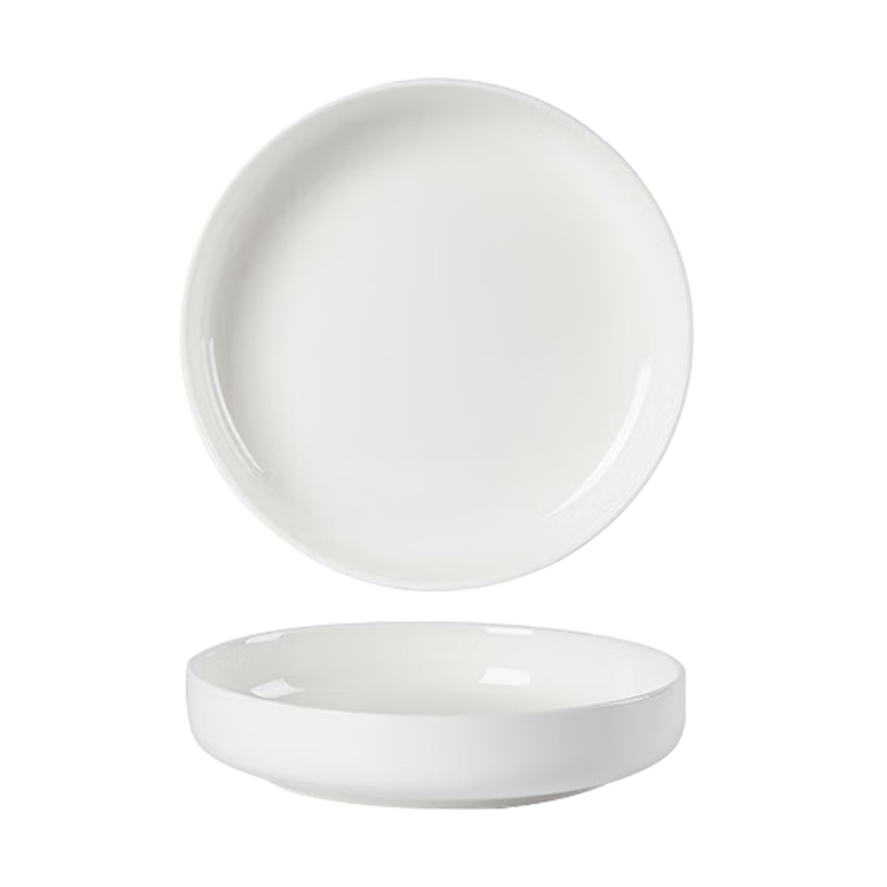 AOmeiyou 2026 New Premium White Ceramic Dinner Plates Set of 4 with Underglaze Color Deep Dishes for Home Use