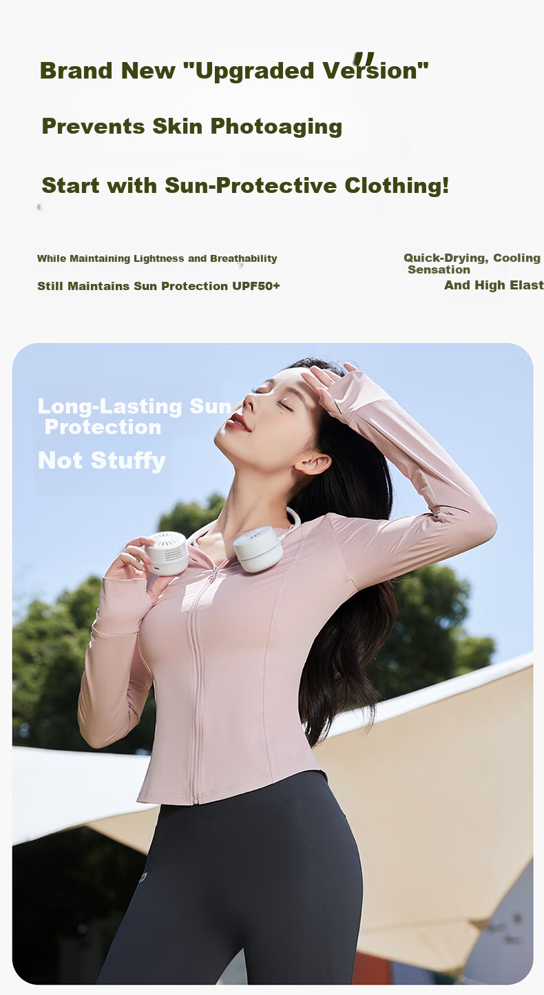 Langsha Women's Slim Fit UV Protection Sun Jacket Summer New Cool Feeling Ice Silk Sunscreen Coat for Petite Yoga 3