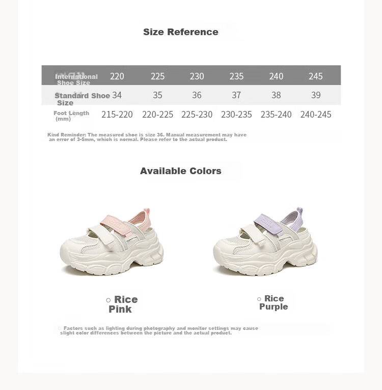 ZHR Zese Women's Summer Thick-Soled Mesh Sports Sandals Breathable Outdoor Casual Dad Shoes G778 Beige Pink Size 39 9