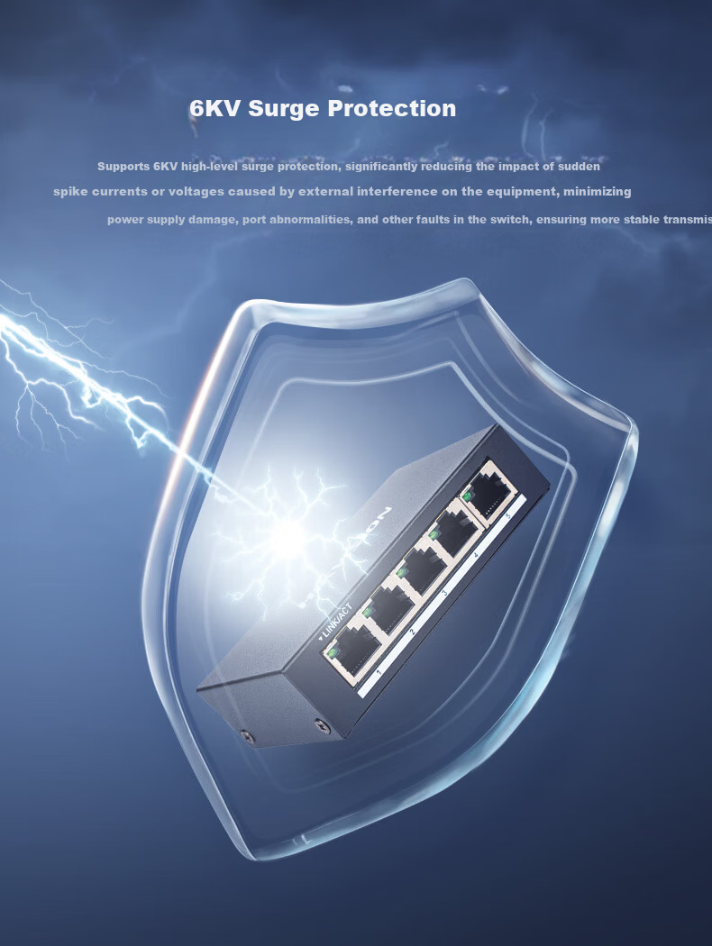 HIKVISION Switch, 8-Port Gigabit Unmanaged Surveillance Network Splitter, Cable Extender, Metal Shell for Heat Dissipation, DSW-08 3