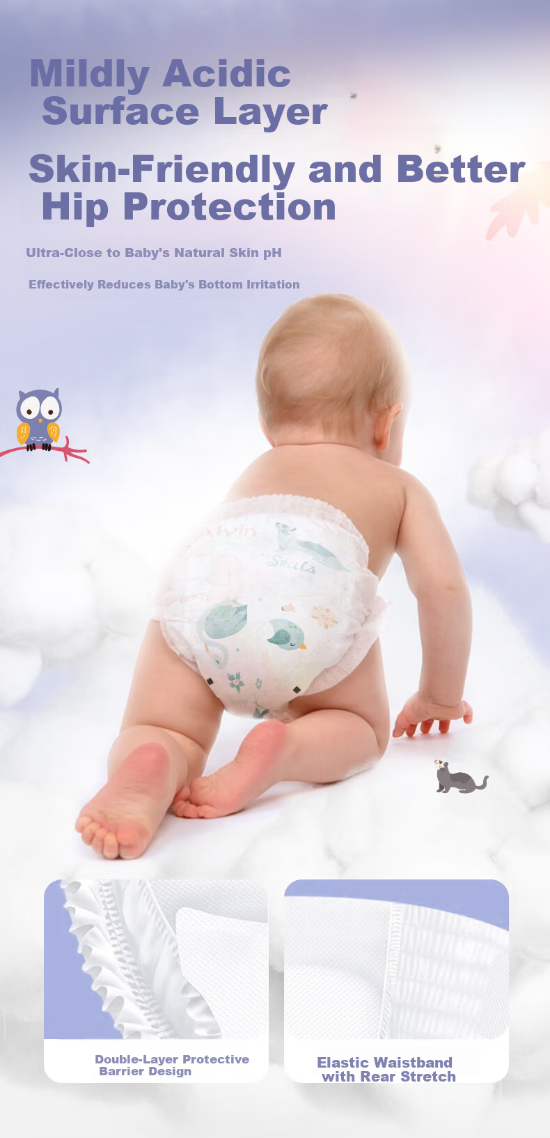 Avril Alvin Little Explorer Ultra Soft Lightweight Newborn Baby Diapers NB Size 26 Pieces Free Shipping 9