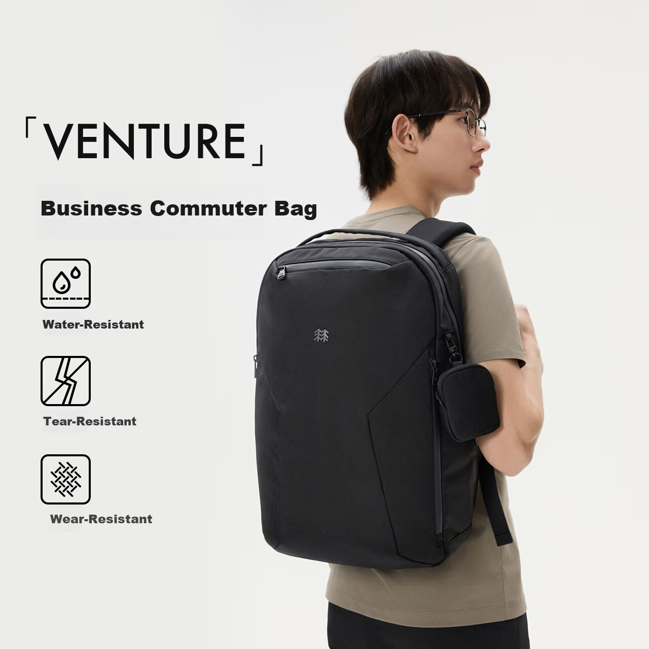 KOLON SPORT Commuter Business Backpack Water-Resistant Durable Multifunctional 21L Large Capacity