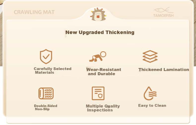 Tamengyu Double-Sided Thickened Baby Crawling Mat Non-Slip Children's Play Mat 2cm Thick Holiday Gift 2
