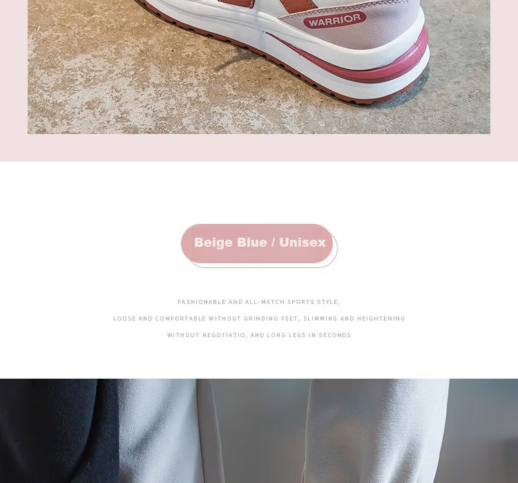 Warrior Official Women's Sports Shoes 2026 Spring New Trendy Shoes for Women Pink Beige Size 38 20