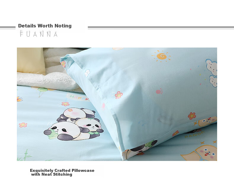 Fuanna Kids A-Class 40-Count Pure Cotton Children's Pillowcase Bedding 60x40cm 3