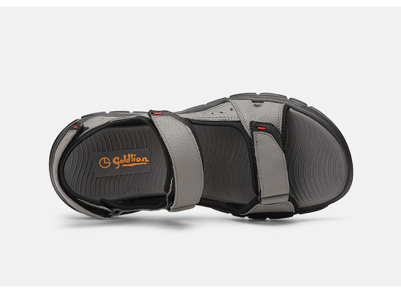 Goldlion Men's New Casual Sandals with Velcro Lightweight Shock-Absorbing Durable Beach Shoes G229420234AAF Black Size 37 17