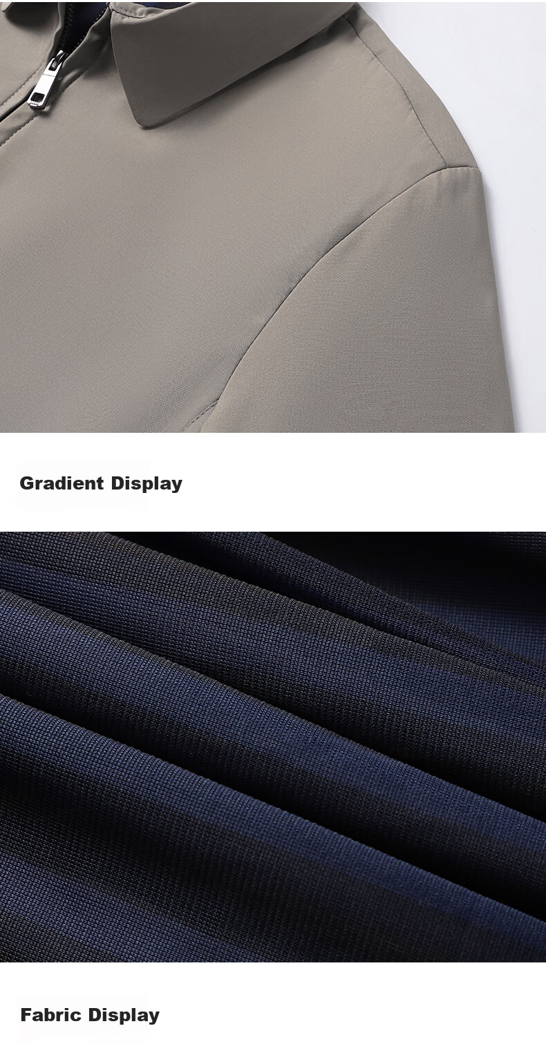 ROMON Men's Business Casual Lapel Jacket Office Style Executive Coat Middle-aged and Elderly JK36 Black L 6