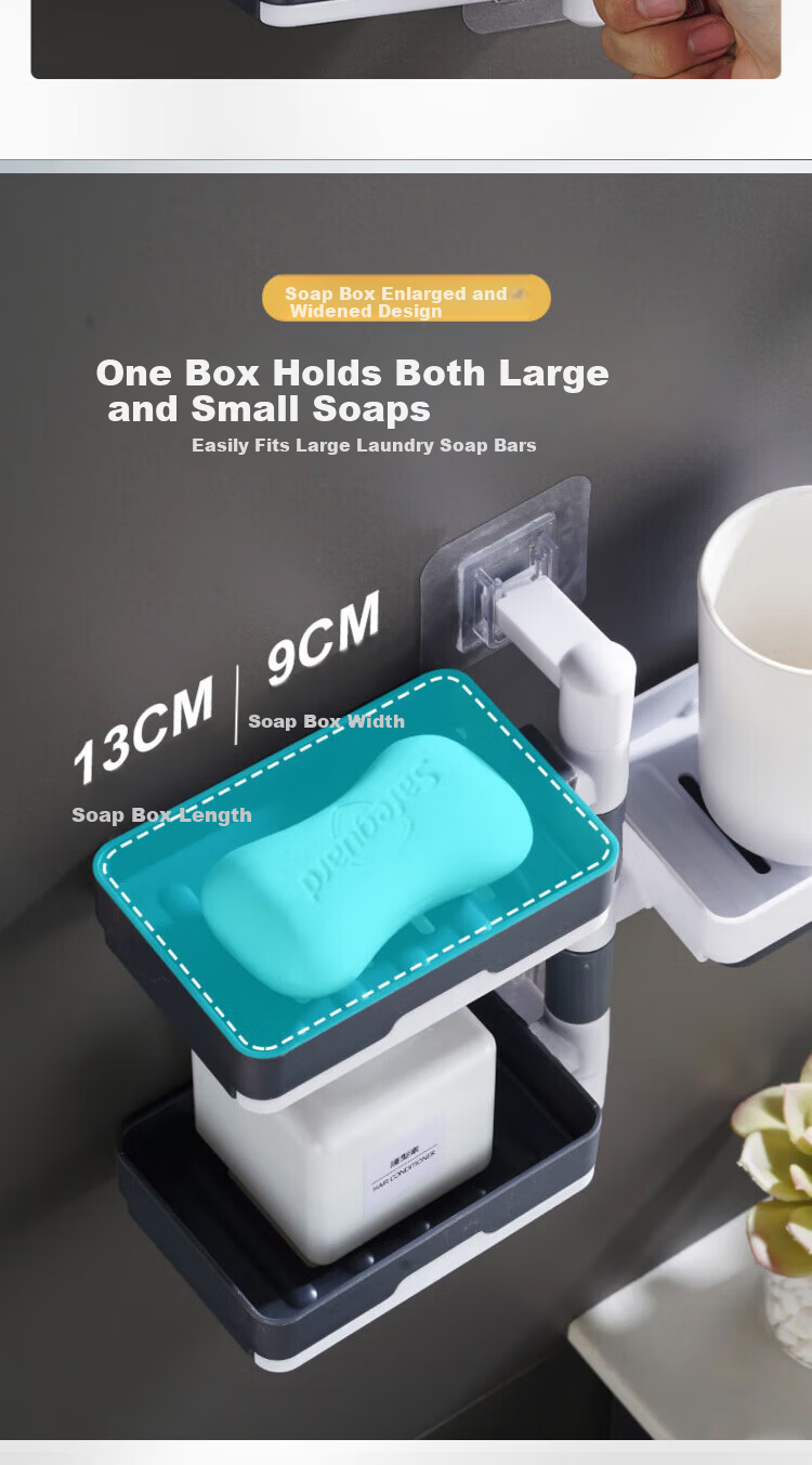 Jiashigao Travel Soap Dish, Toiletry Draining Convenient Soap Storage Box with Lid, Portable Sealed Dustproof Waterproof Draining Anti-Softening for Student Dormitory Back-To Seaso 8