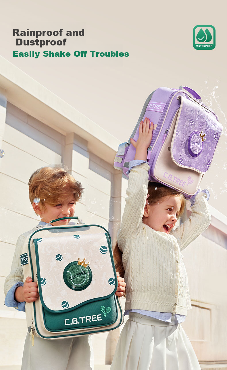 Cambridge Tree School Backpack for Primary Students Grades 1-3-6, Pressure-Relief Spine Protection, Anti-Drop Large Capacity Bag, Peach Pink, Large Size 17