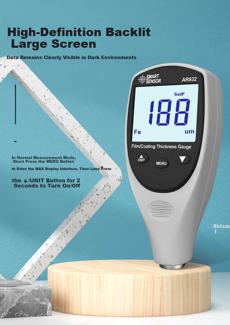 CEM AR932 Coating Thickness Gauge Paint Thickness Gauge Galvanized Layer Paint Surface Tester Automotive Paint Film Meter 7