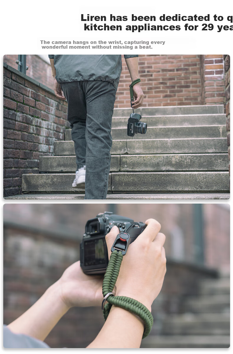 SUREWO Camera Quick Release Wrist Strap Compatible with Canon Sony Nikon Fuji DSLR Handwoven Vintage Anti-Lost Safety Wristband for Mirrorless Cameras 4