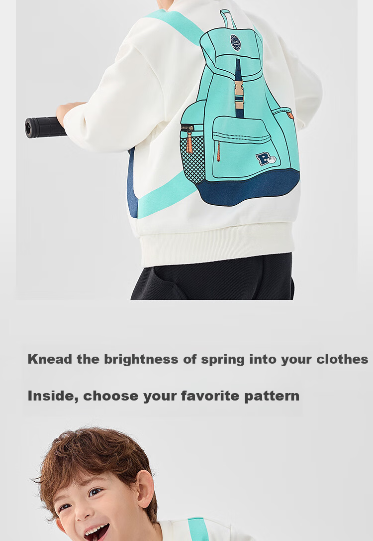 Balabala Kids Sweatshirt Boys Inner Wear 2025 Spring Printed Top [Mall Same Style] 201125121101 7