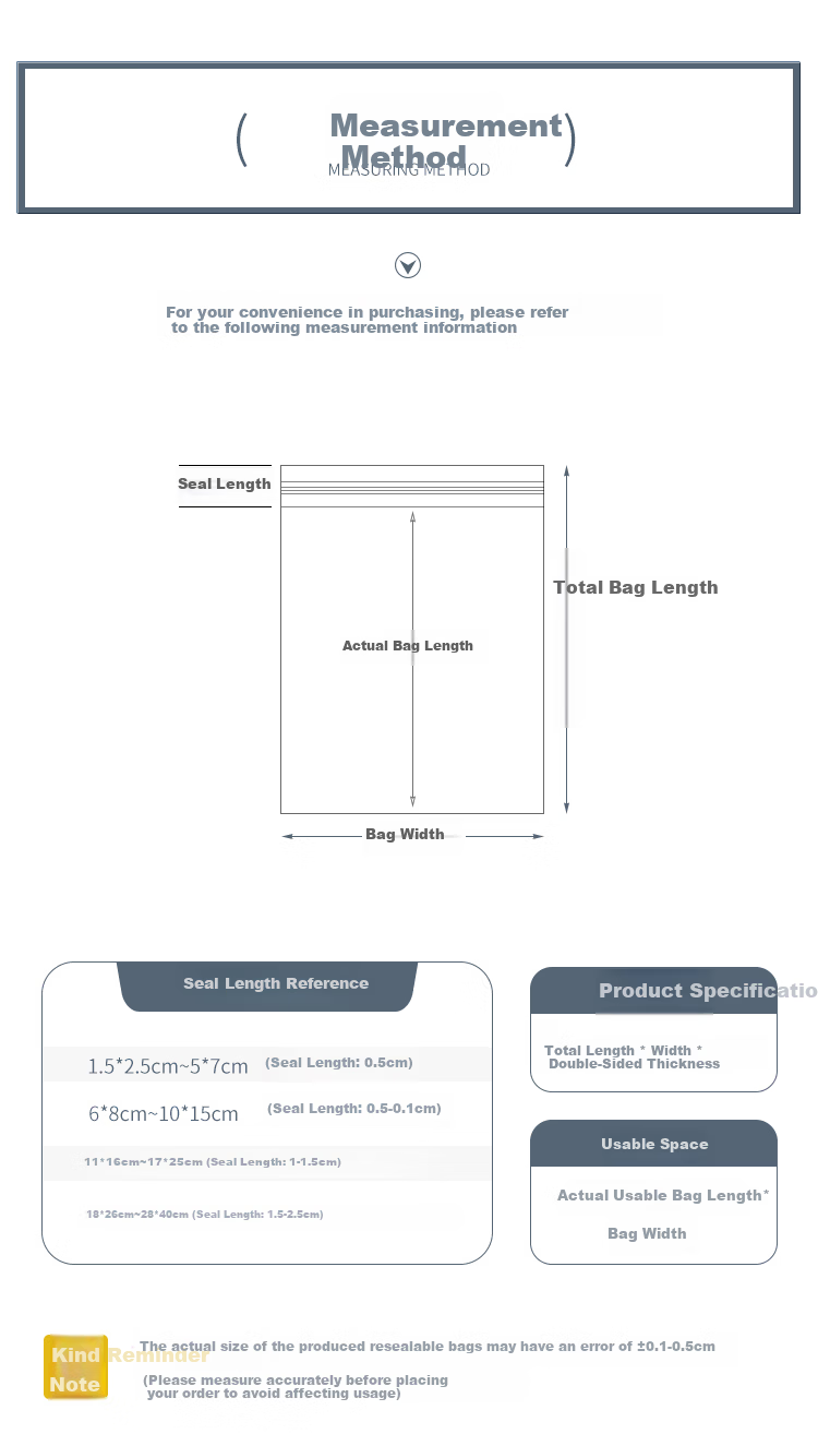 Miaoxinsi Food Self-Sealing Bags, Thickened Waterproof Transparent Dustproof Storage Bags, Sealed Plastic Packaging Bags, Sample Fresh-Keeping Sealed Bags 11