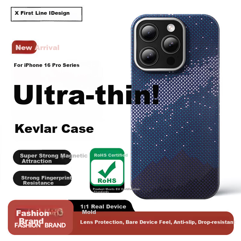 Xianyan iPhone 16 Pro Case Kevlar Apple 16 Pro Protective Cover MagSafe Magnetic Aramid Carbon Fiber Full Coverage Drop-Proof Ultra-Thin Starry