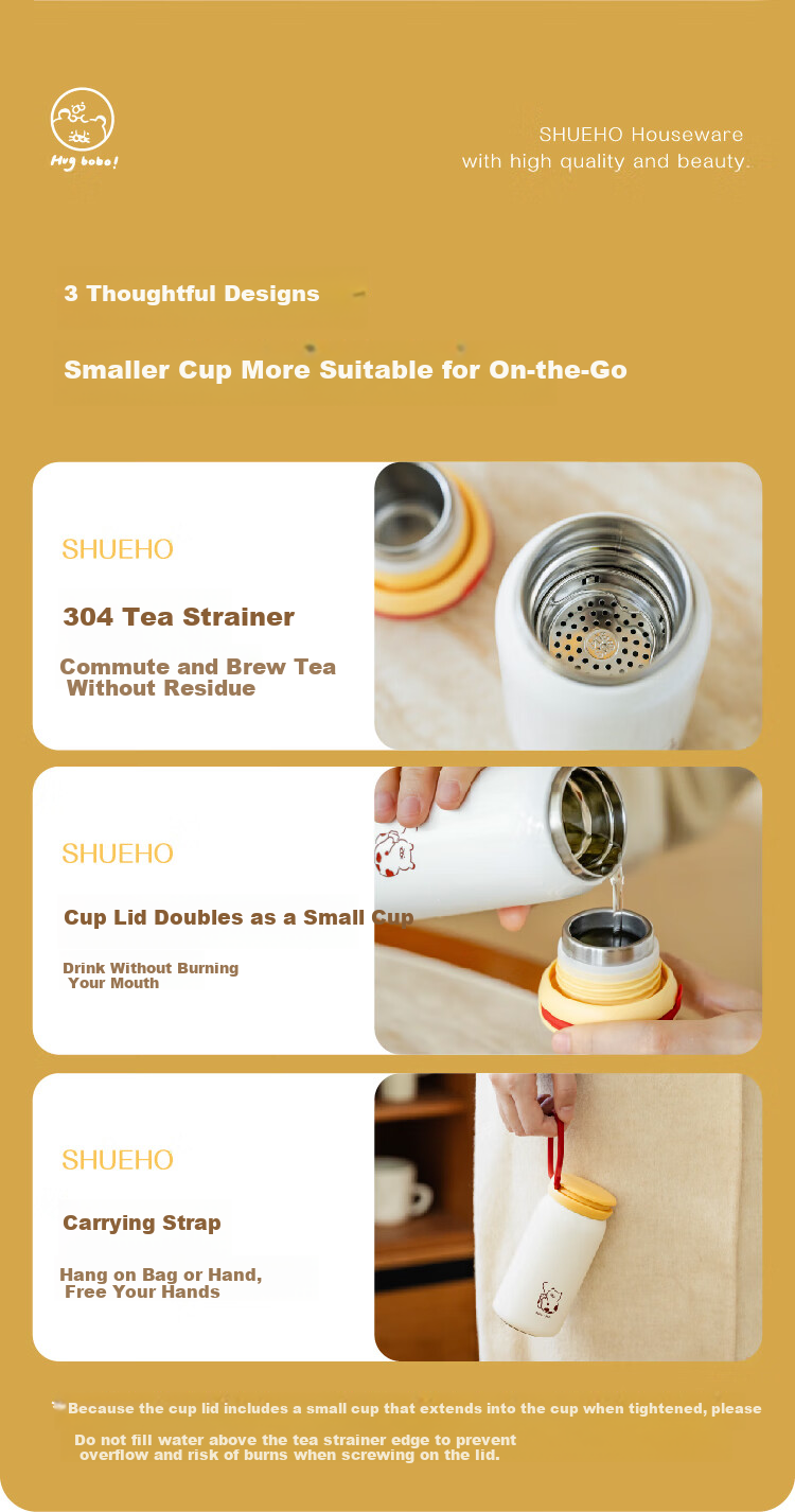 Shuke Mini Insulated Stainless Steel Coffee Pocket Cup Portable Small Thermos for Women 15