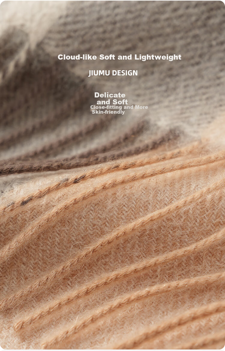 JIUMU 100% Cashmere Scarf Women Autumn Winter Shawl Warm Neck Warmer Birthday New Year Gift Box Set 8