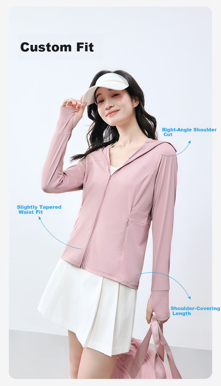 JD Jingzao Women's Slim Fit Waist Cooling UV Protection Sun Jacket Gray XS 9