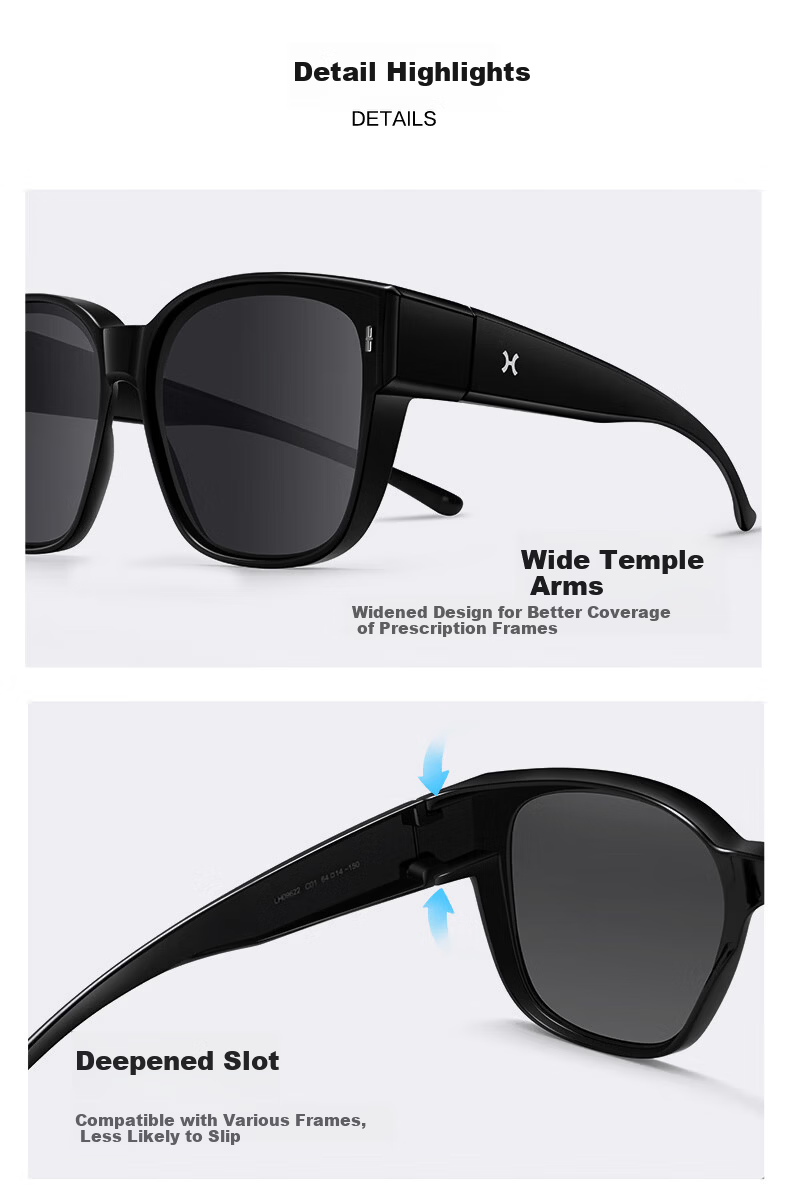 LOHO Sunglasses for Women, Large Frame Polarized Sunglasses with Prescription Lenses, UV Protection, Suitable for Driving, Gift for Boyfriend 5