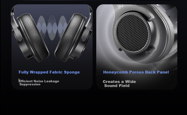 IKF VP5 Over-Ear Wired Headphones High-Fidelity HiFi Sound Fully Closed Monitoring Studio Recording Gaming FPS Mic Computer Mobile Universal 28