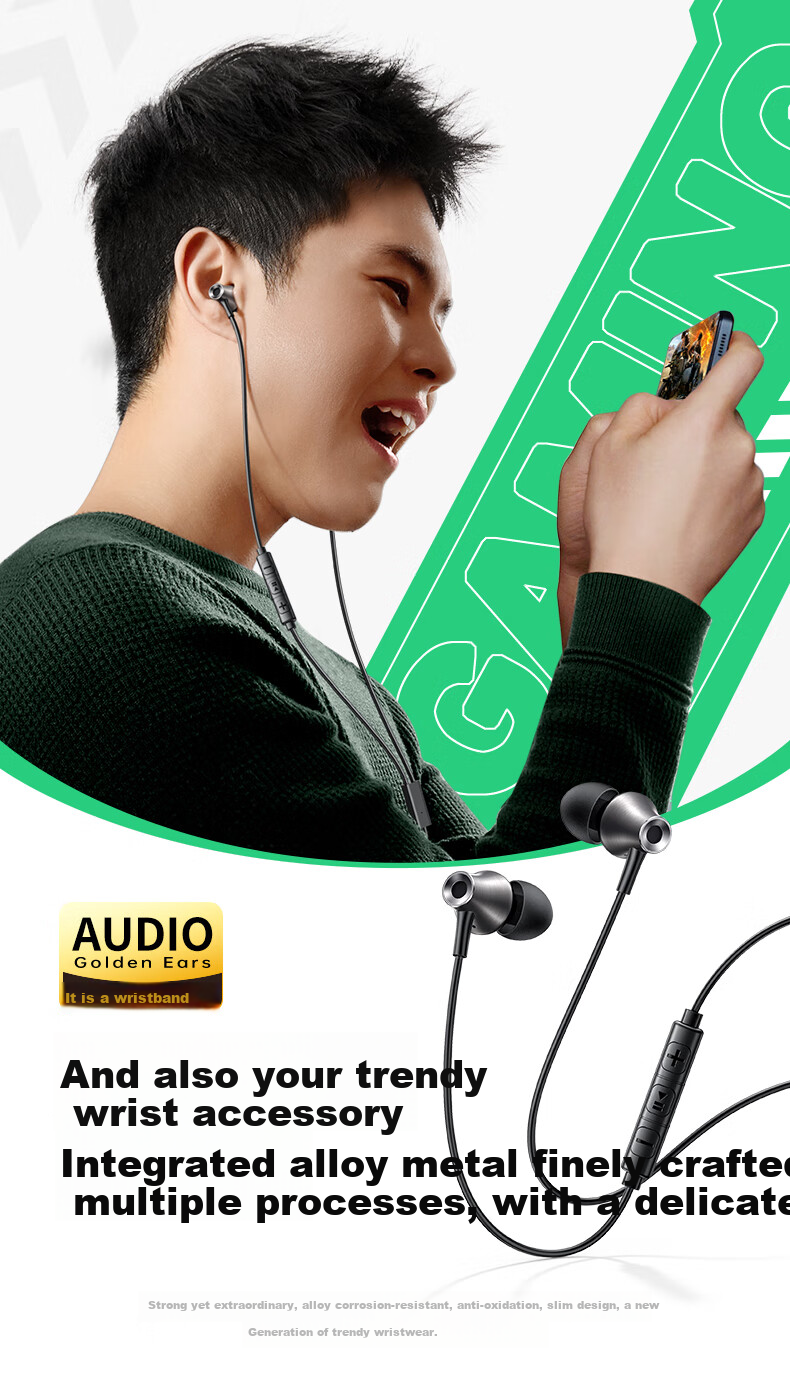 Ugreen Wired In-Ear Earphones 3.5mm Jack Gaming Music Headset with Mic Compatible with iPhone Huawei Xiaomi Oppo 2