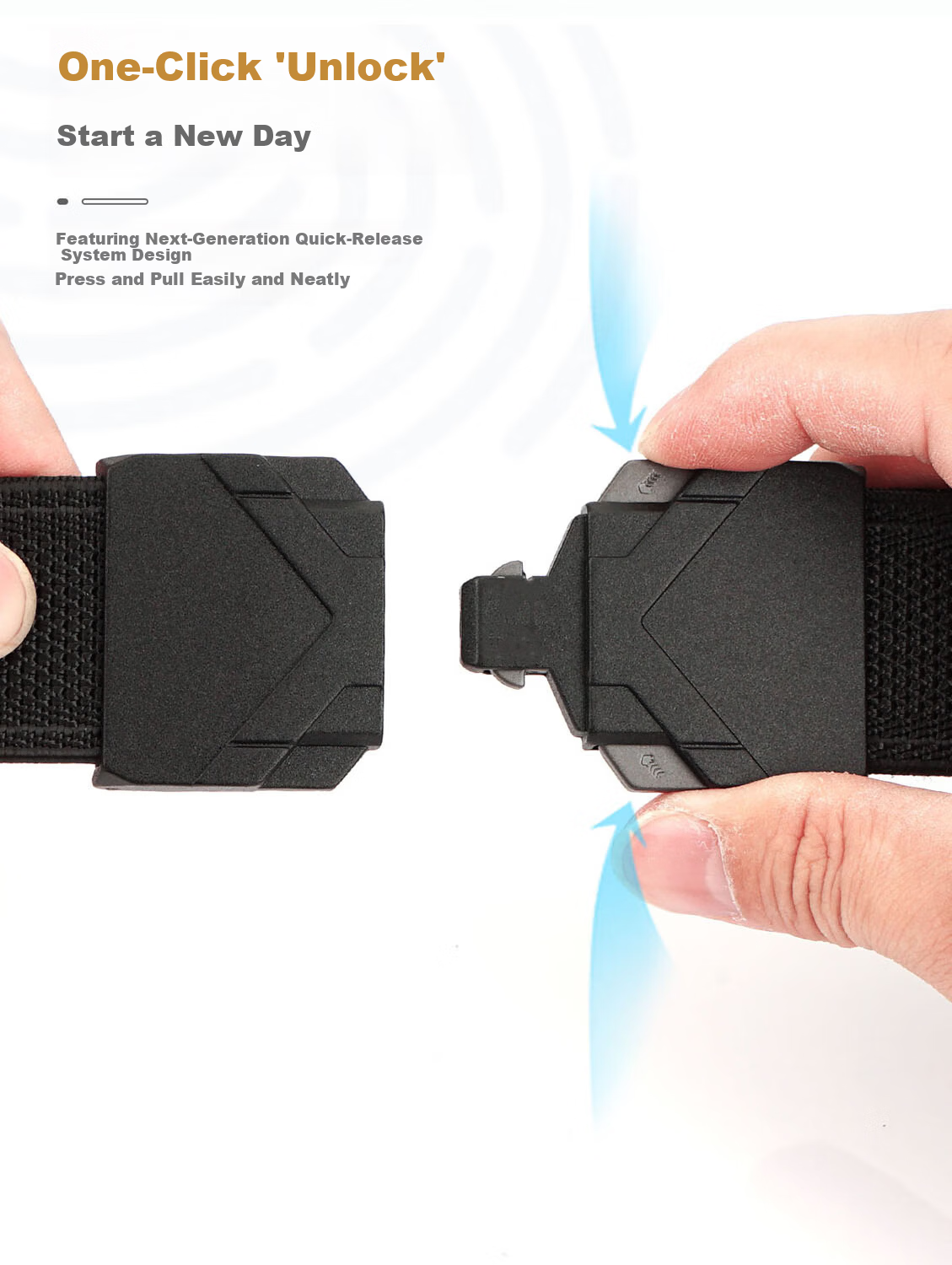 Aoweimei Tactical Elastic Belt Men's New Outdoor Quick-Release Buckle Canvas Nylon Woven Stretch Waist Belt 3