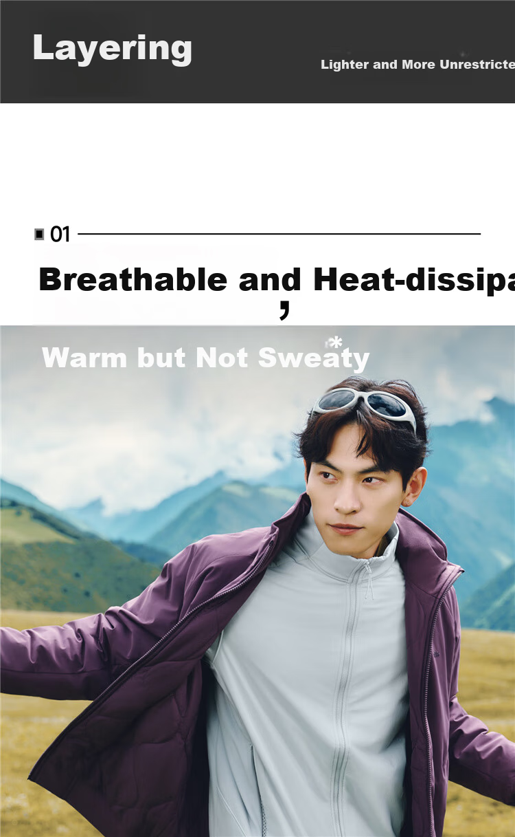 Beneunder Men's Jacket Windproof Fleece Liner Outdoor High Elasticity PM132 Dusk Black L 17