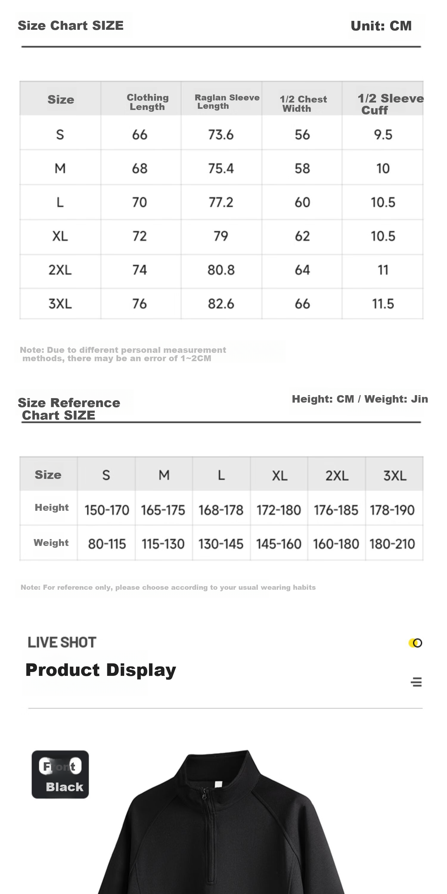Dingfengbaoluo Men's American Style Half-Zip Hoodie Summer Loose Casual Stand Collar Long Sleeve Top XMY67 Black 3XL 6