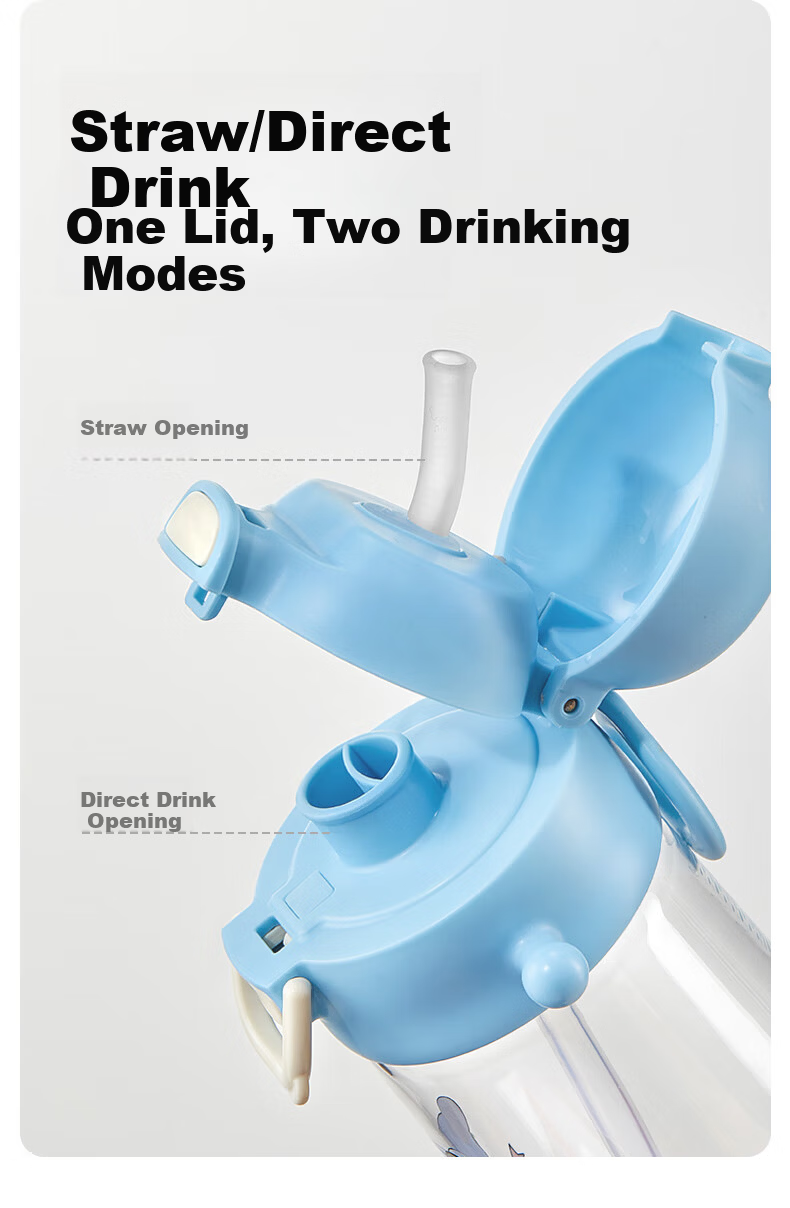 Lock&Lock Kids Water Bottle 3-6 Years Old Kindergarten Straw Cup Primary School Direct Drinking Bottle 3