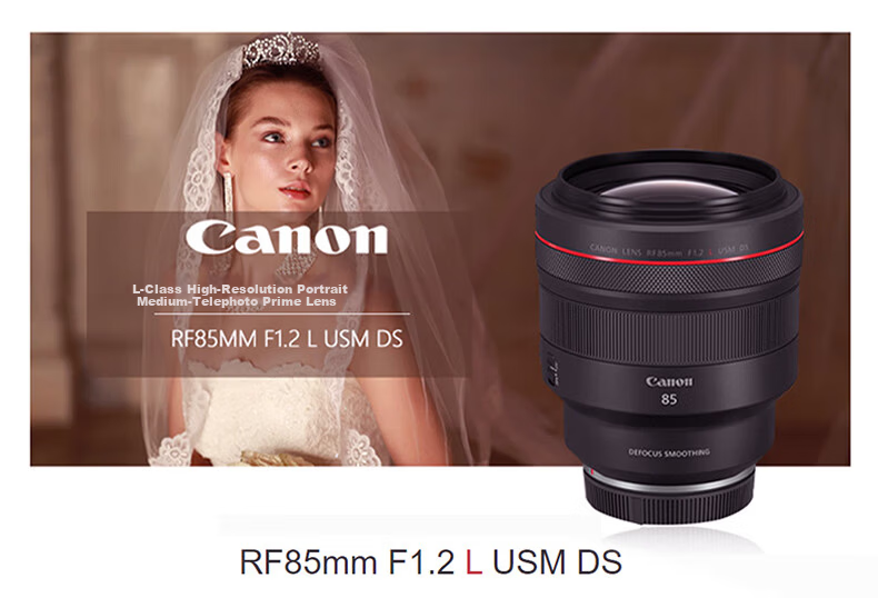 Canon RF85mm F1.2 L USM DS Full-Frame Mirrorless Lens Medium Telephoto Prime L-Series Large Aperture Smooth Bokeh Filter Protective Kit 1