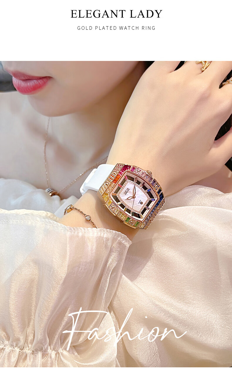 GEYA Women's Luxury Colorful Diamond Waterproof Quartz Watch Birthday Gift for Women 8