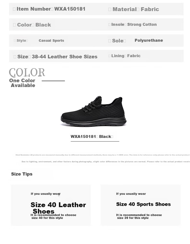 Red Dragonfly Men's Flyknit Mesh Shoes Breathable Soft Sole Durable Lace-up Walking Casual Shoes WXA150181 Black Size 40 6