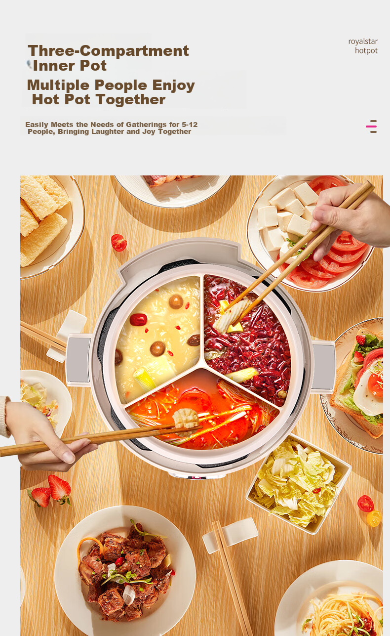 HAP Electric Pressure Cooker Rice Cooker Three-Compartment 3-in-1 Inner Pot High-Pressure Multi-Functional Ceramic Glazed Steamer 4-6 People 4