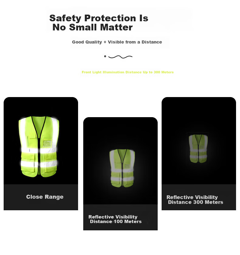 Haosikepu Reflective Vest Construction Warehouse Typhoon Warning Breathable High-Visibility Safety Vest [Same/Next Day Delivery] Orange Multi-Pocket Zipper 4