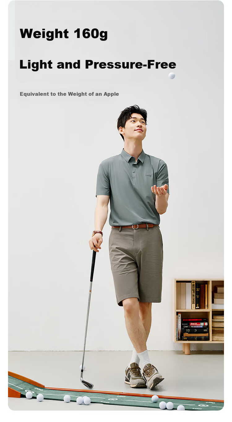 JD Jingzao Men's High Elasticity Polo Shirt Short Sleeve T-Shirt Sun Protection Navy Blue S 7