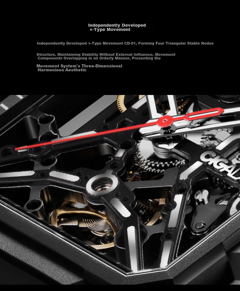 CIGA Design X Series Matrix Full Skeleton Mechanical Watch Fashion Trendy Timepiece Christmas Gift 10