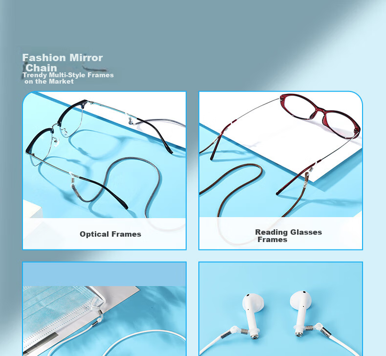 Eyeglass Chain Anti-Lost Neck Strap for Children and Adults Wax Rope Glasses Holder 4